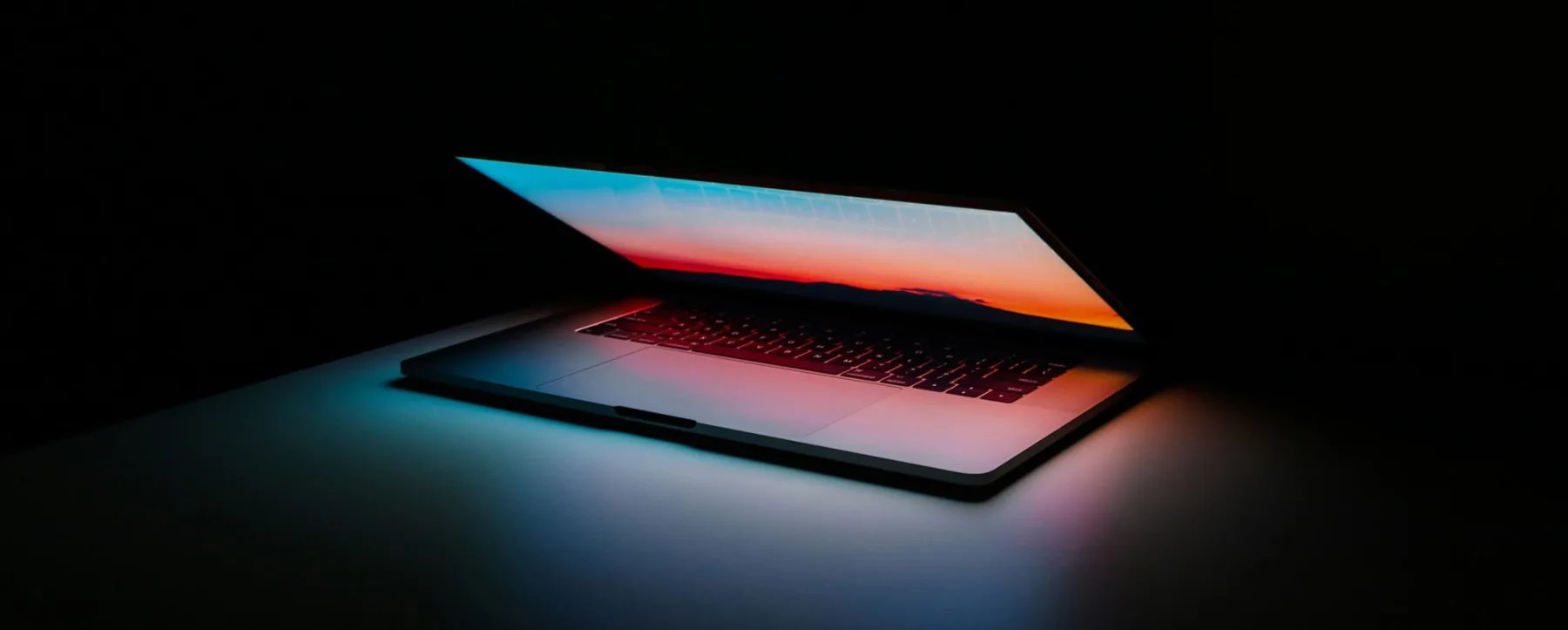 laptop on a black background